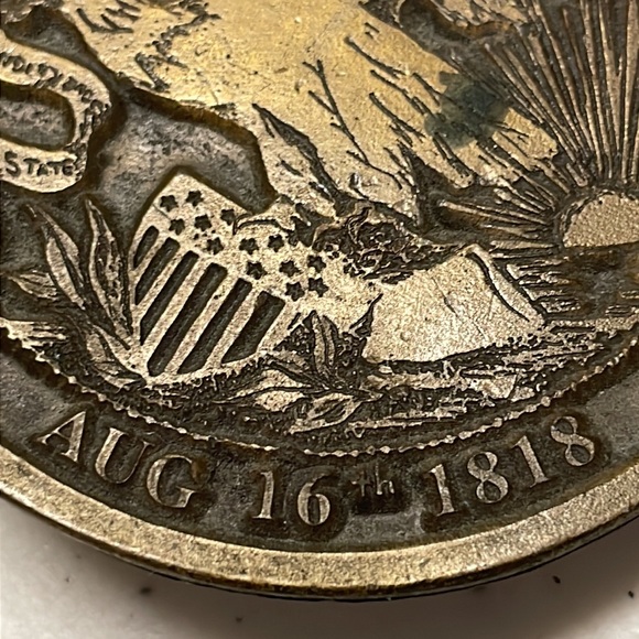 Vintage Lewis Buckle Co. Brass Illinois State Emblem 1974 Buckle - Picture 5 of 5